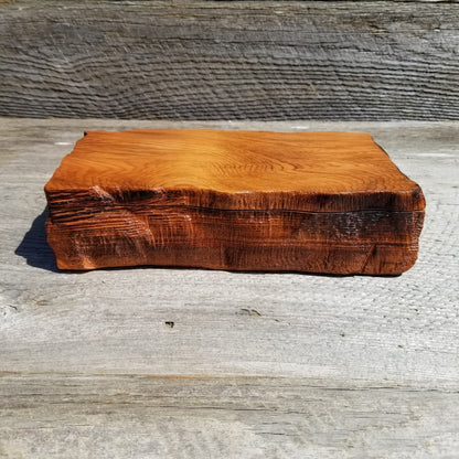 Wood Jewelry Box Redwood Rustic Handmade California Storage Live Edge #269