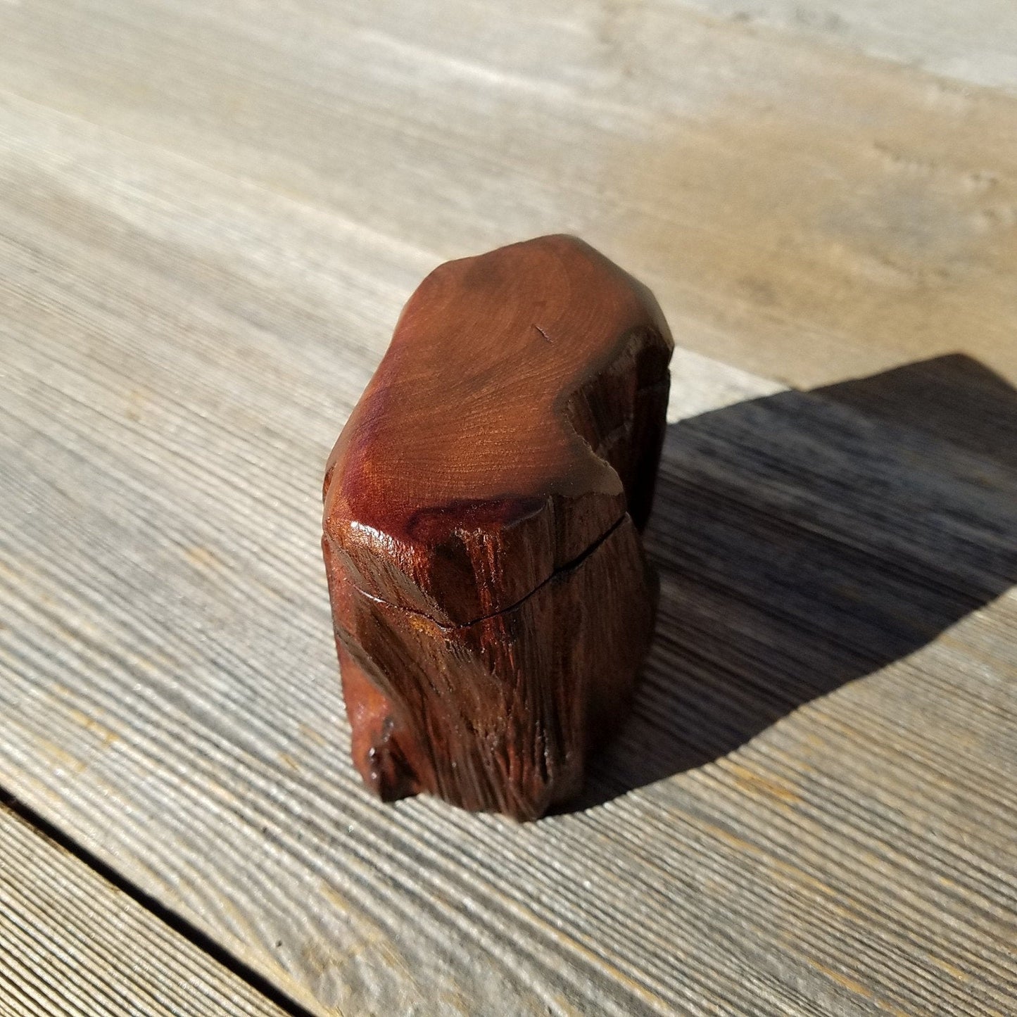 Handmade Wood Box with Redwood Rustic Handmade Ring Box California Redwood Jewelry Box Storage Box Limb Box #350