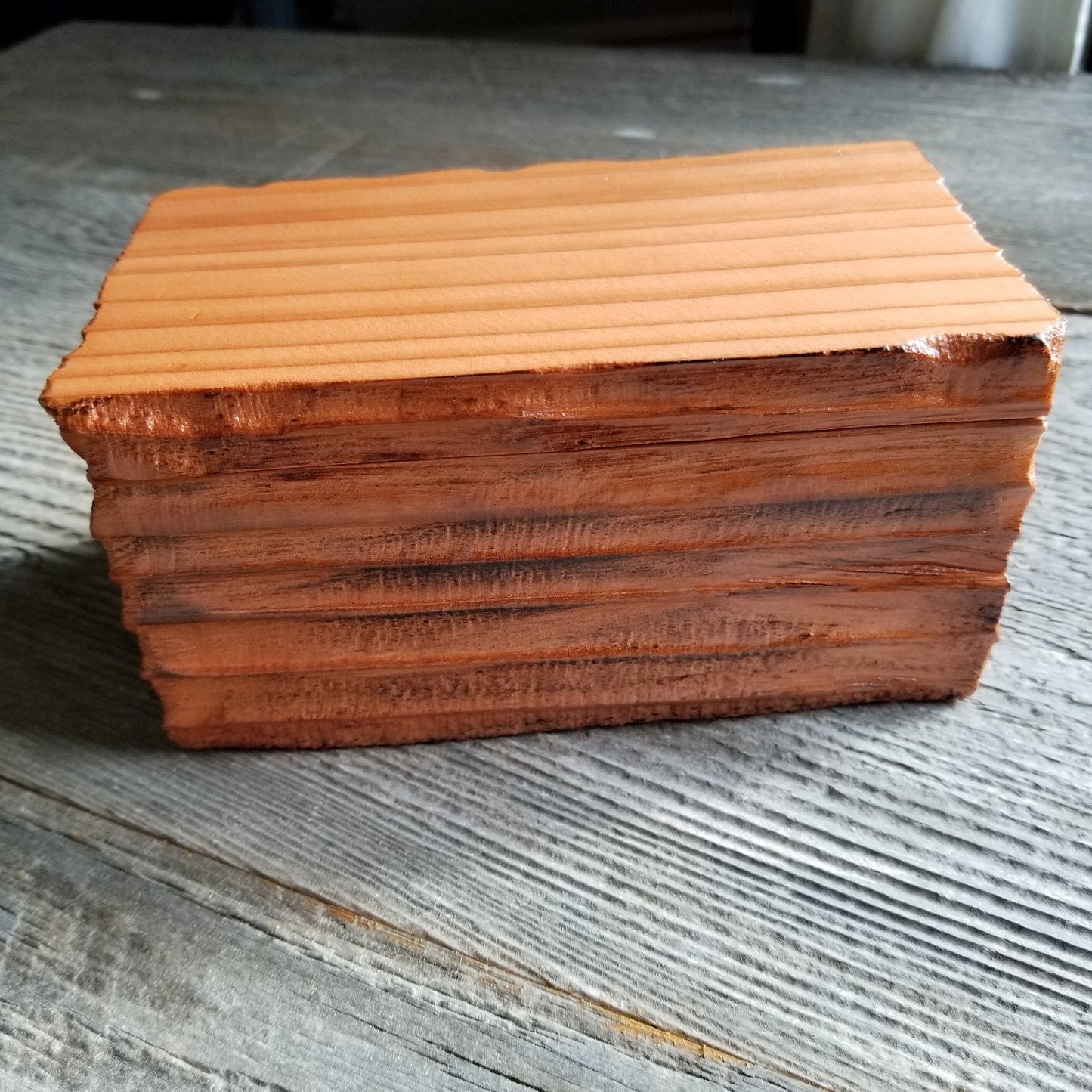 Wood Jewelry Box Burl Redwood Rustic Handmade California Storage Live Edge #400 Birthday Gift Christmas Present 4 x 6 Box