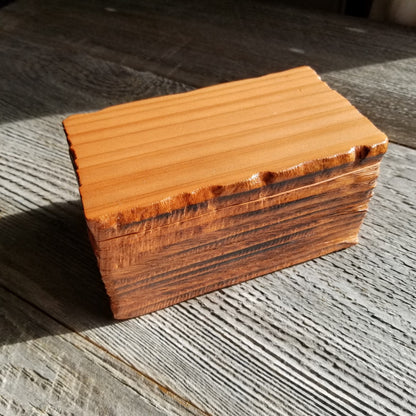 Wood Jewelry Box Burl Redwood Rustic Handmade California Storage Live Edge #400 Birthday Gift Christmas Present 4 x 6 Box