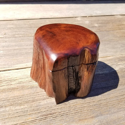 Wood Ring Box Redwood Rustic Handmade California Storage #377 Engagement Birthday Gift Mother's Day Gift Gift for Friend