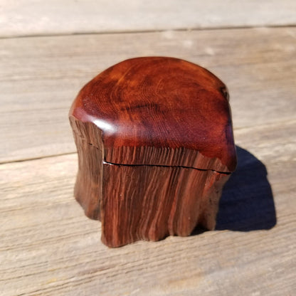 Wood Ring Box Redwood Rustic Handmade California Storage #377 Engagement Birthday Gift Mother's Day Gift Gift for Friend