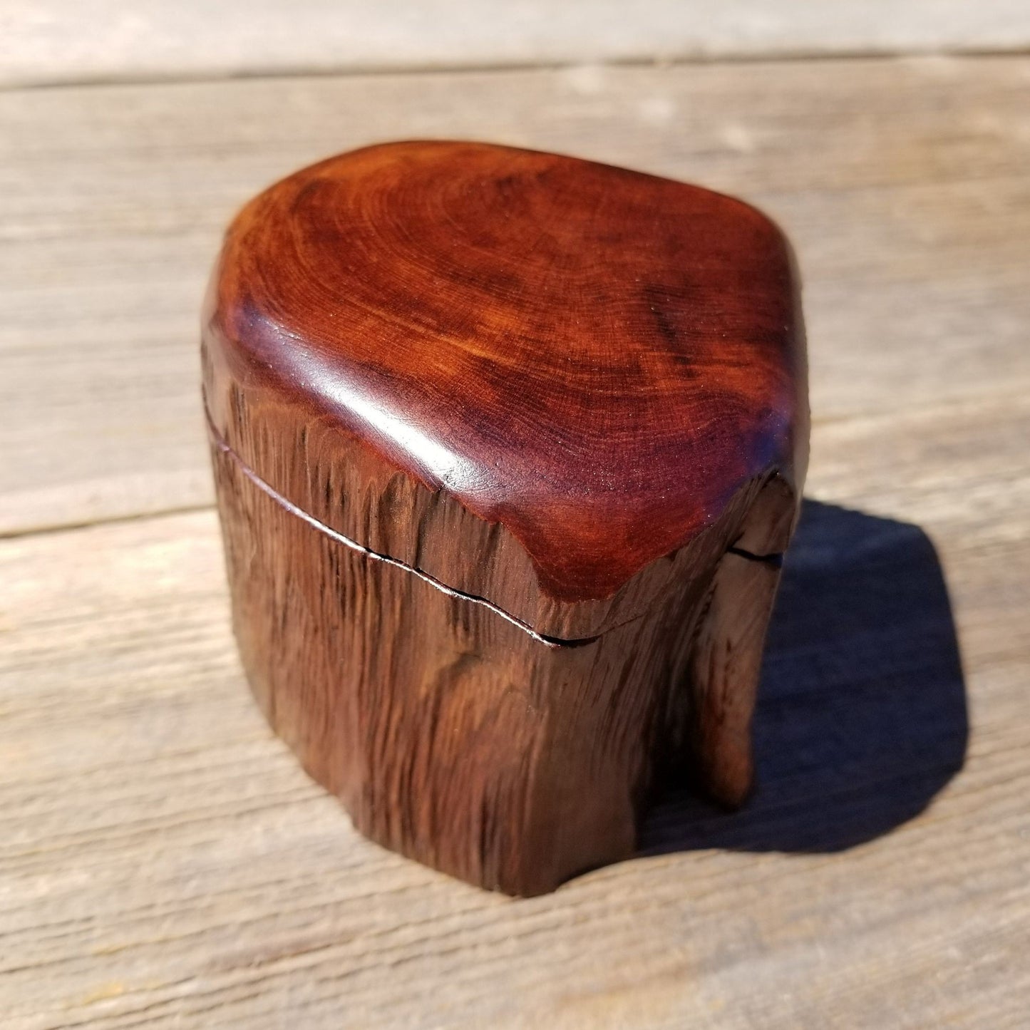 Wood Ring Box Redwood Rustic Handmade California Storage #377 Engagement Birthday Gift Mother's Day Gift Gift for Friend