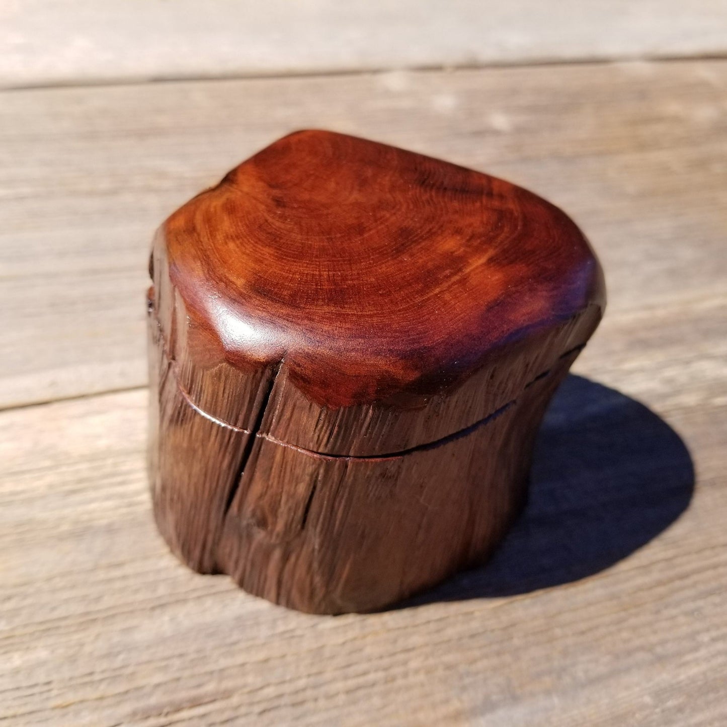 Wood Ring Box Redwood Rustic Handmade California Storage #377 Engagement Birthday Gift Mother's Day Gift Gift for Friend