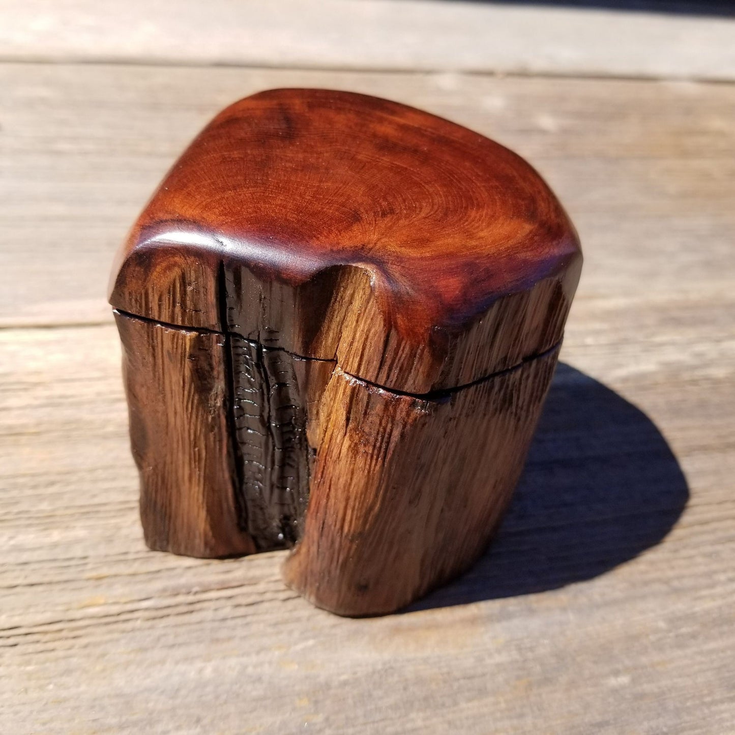 Wood Ring Box Redwood Rustic Handmade California Storage #377 Engagement Birthday Gift Mother's Day Gift Gift for Friend