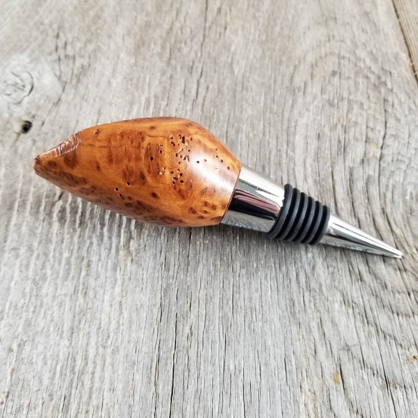 Wine Stopper Redwood Live Edge Rustic Redwood Burl - Hand Turned Handmade #299