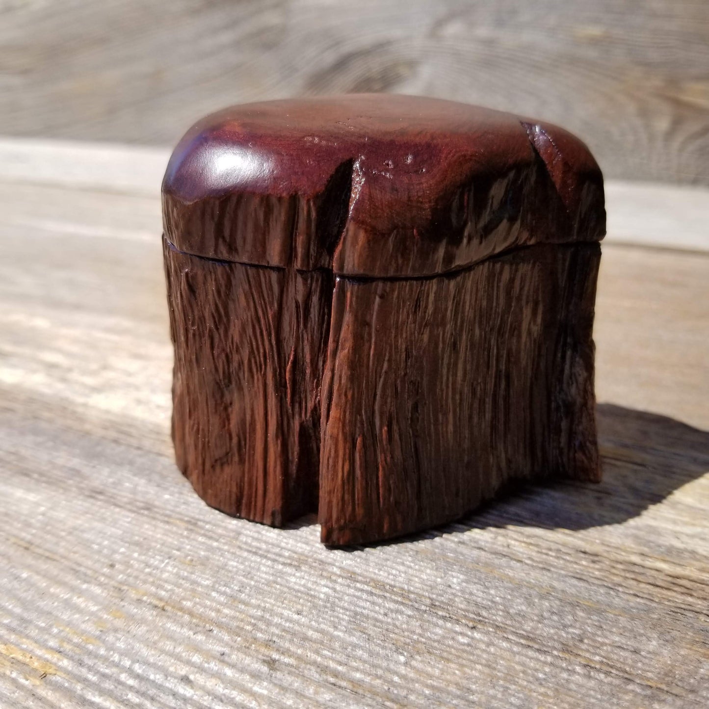 Handmade Ring Box Wood Box with Redwood Rustic Handmade California Redwood Jewelry Box Storage Box Token Ashes #162