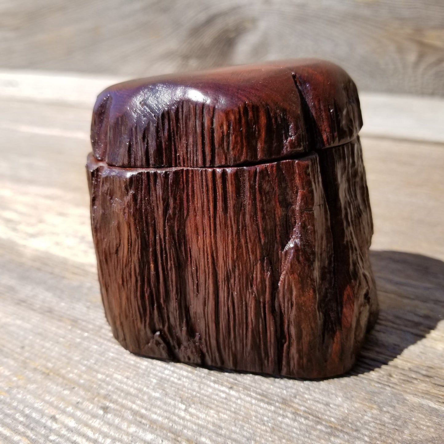 Handmade Ring Box Wood Box with Redwood Rustic Handmade California Redwood Jewelry Box Storage Box Token Ashes #162