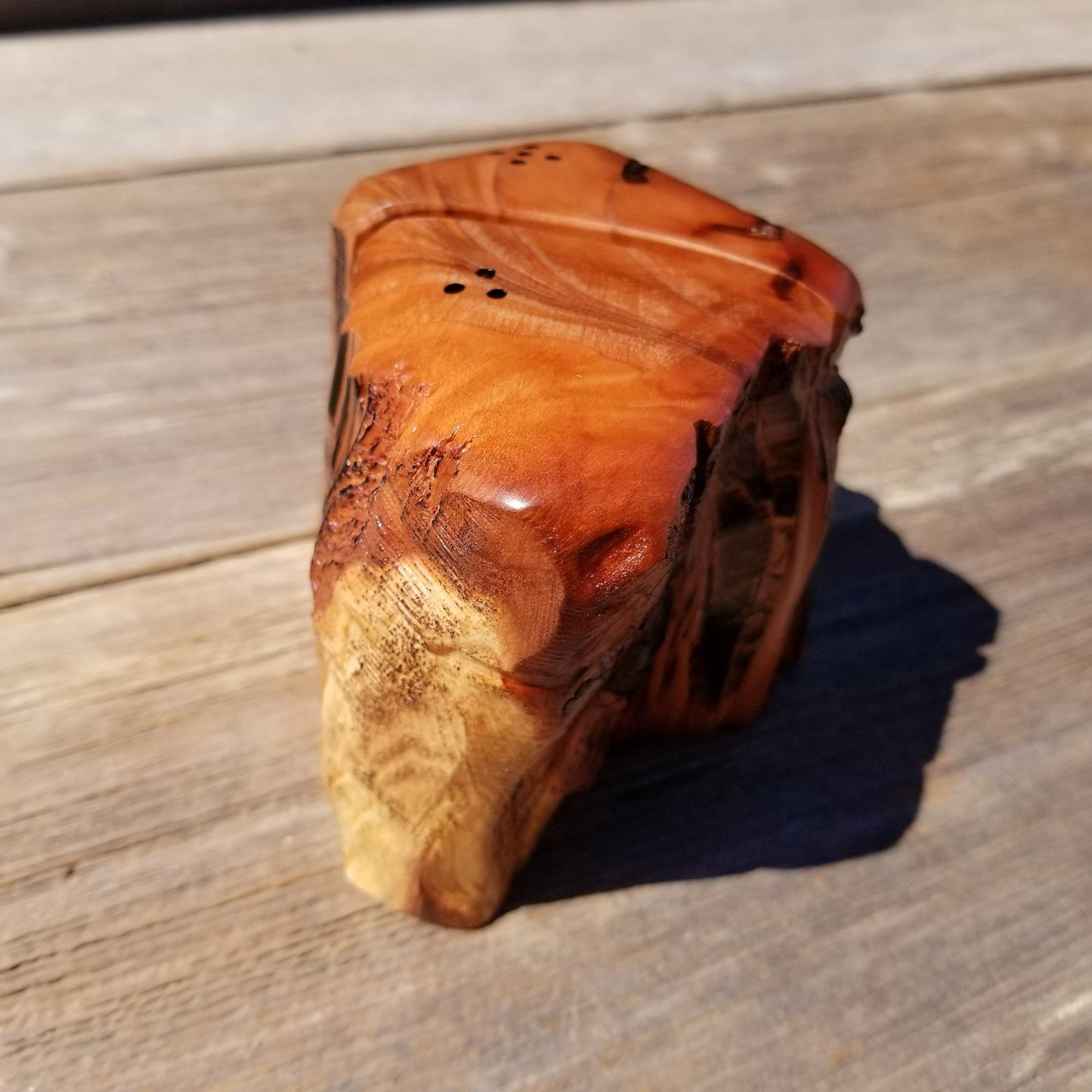 Redwood Rustic Salt and Pepper Shakers Set Handmade Anniversary Wedding #386 Housewarming Christmas California Wood