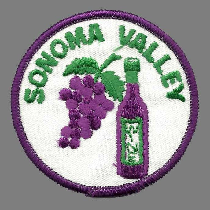 Vintage Sonoma Valley Iron On Patch – California Wine Souvenir Travel CA 3″