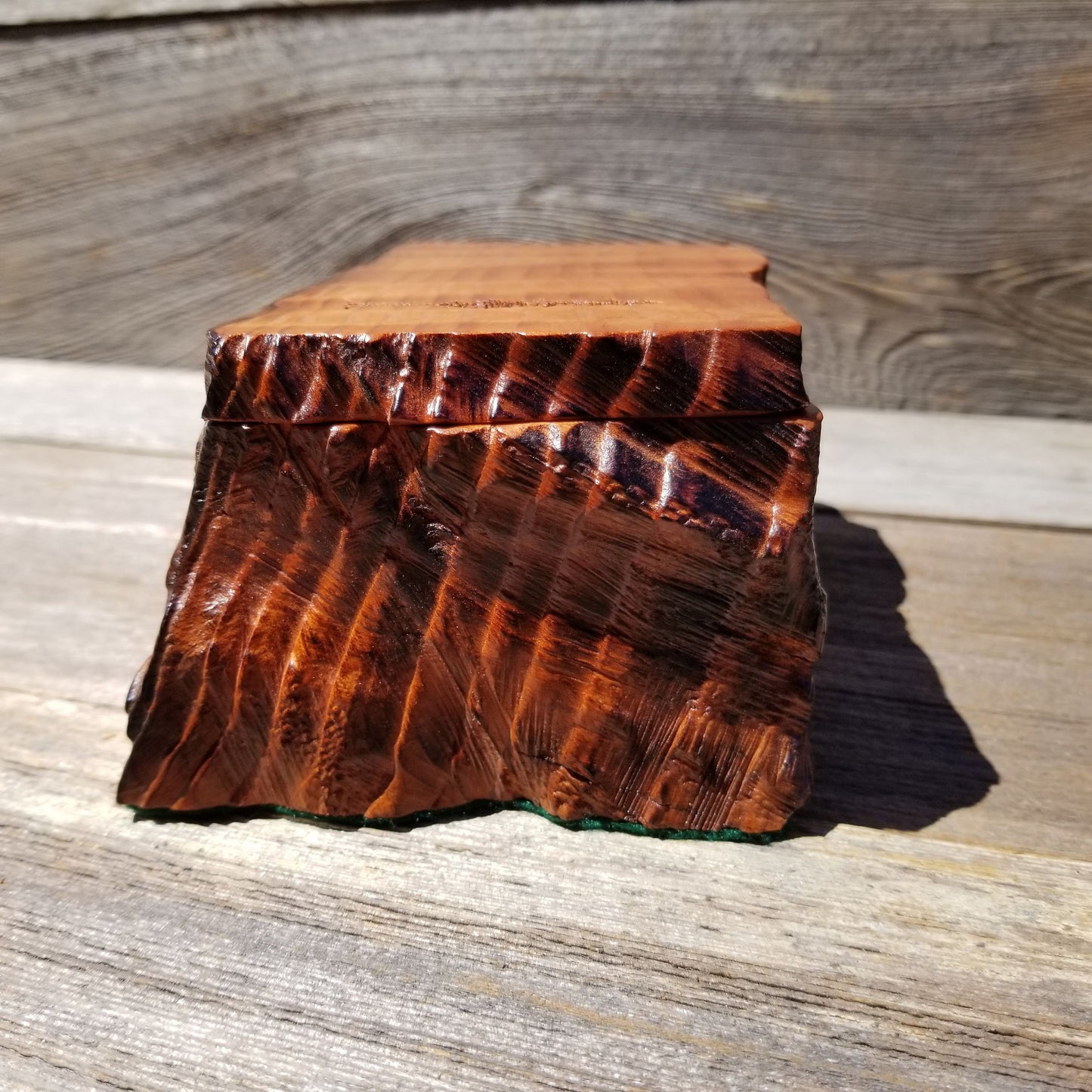 Wood Jewelry Box Redwood Rustic Handmade California Storage Live Edge #136