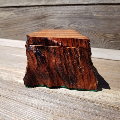 Wood Jewelry Box Redwood Rustic Handmade California Storage Live Edge #136