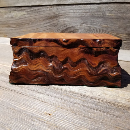 Wood Jewelry Box Redwood Rustic Handmade California Storage Live Edge #136