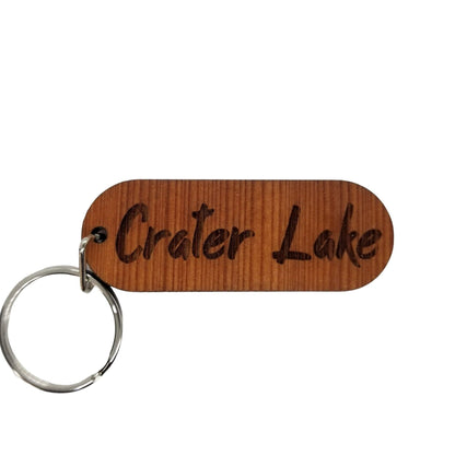 Crater Lake Keychain Spellout Souvenir Travel Gift - Wood Gift Key Chain - Key Tag - Key Ring - Key Fob National Park Oregon