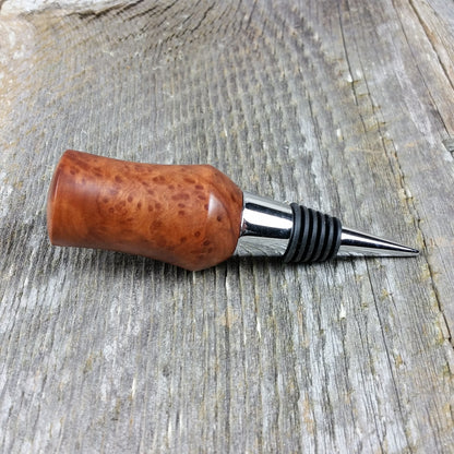 Wine Stopper Redwood Burl Hand Turned Handmade Smooth Top 1006E Bottle Cork