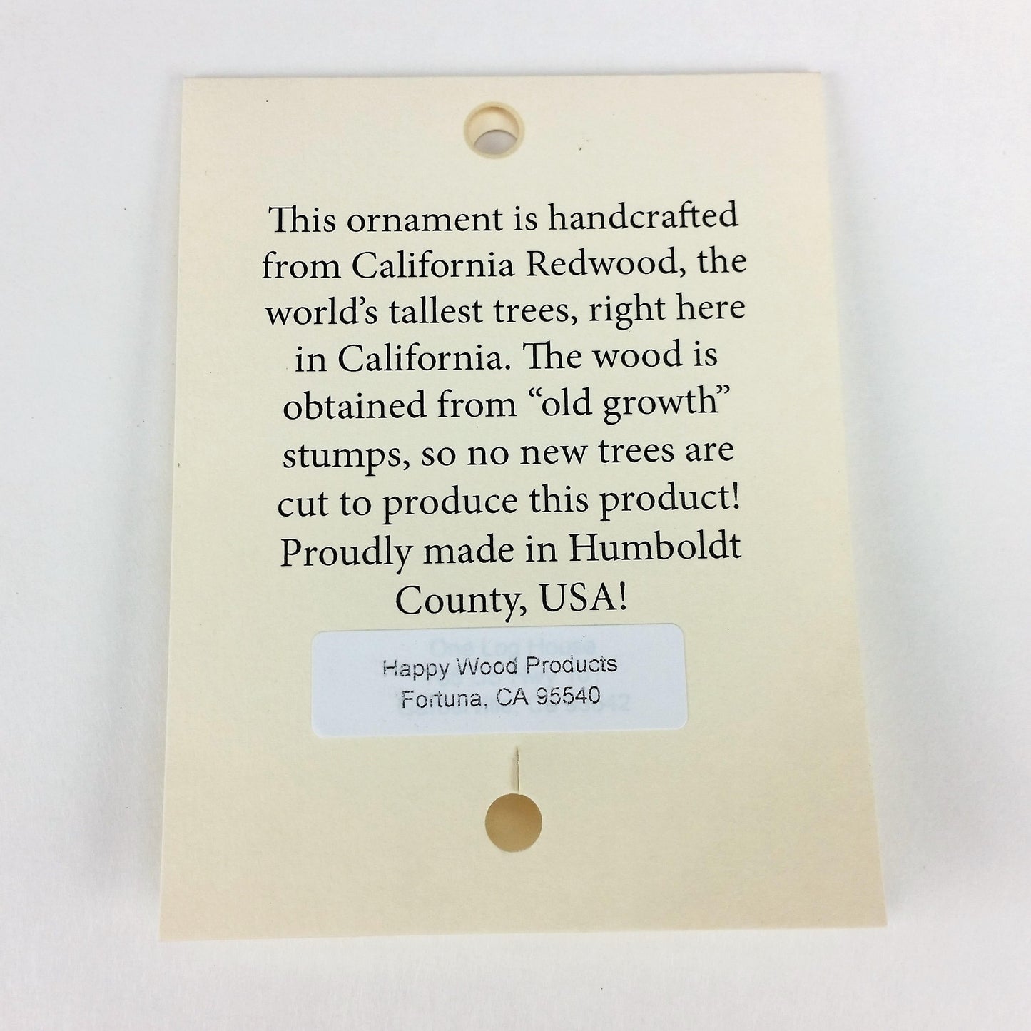 California State Wood Christmas Ornament California Redwoods Laser Cut Handmade White Engraved Souvenir