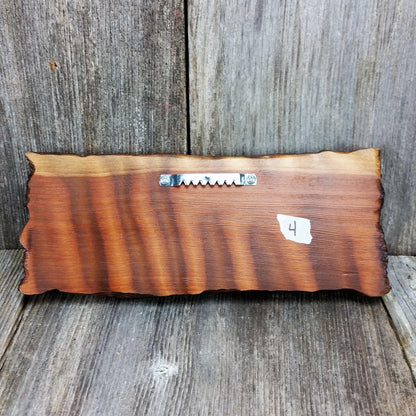 Wood Key Rack 7 Hooks Handmade California Redwood Engraved Rustic Edge Slab Curly#4 Housewarming Gift Gifts for Men Home Organization