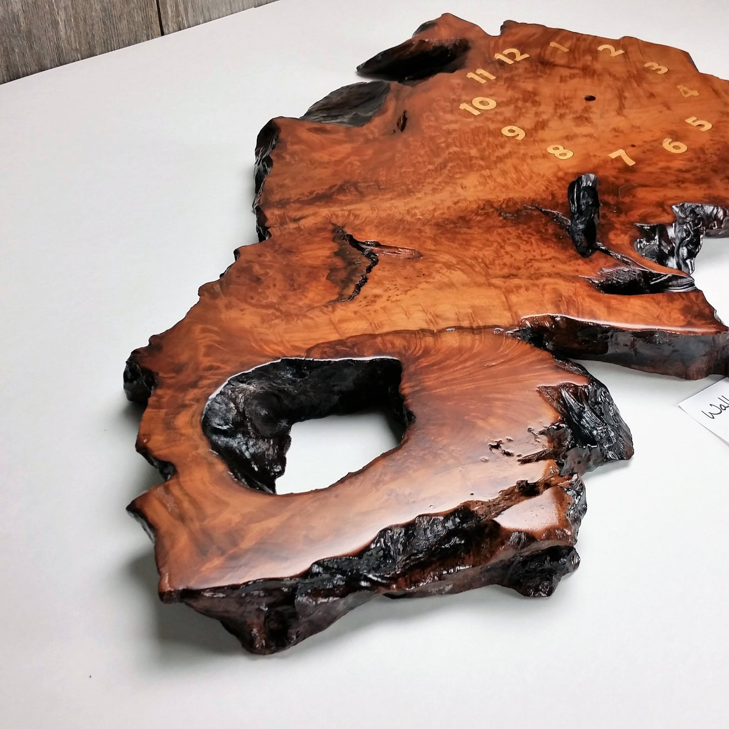 Handmade California Redwood Burl Wood Wall Clock Rustic Home Decor #9