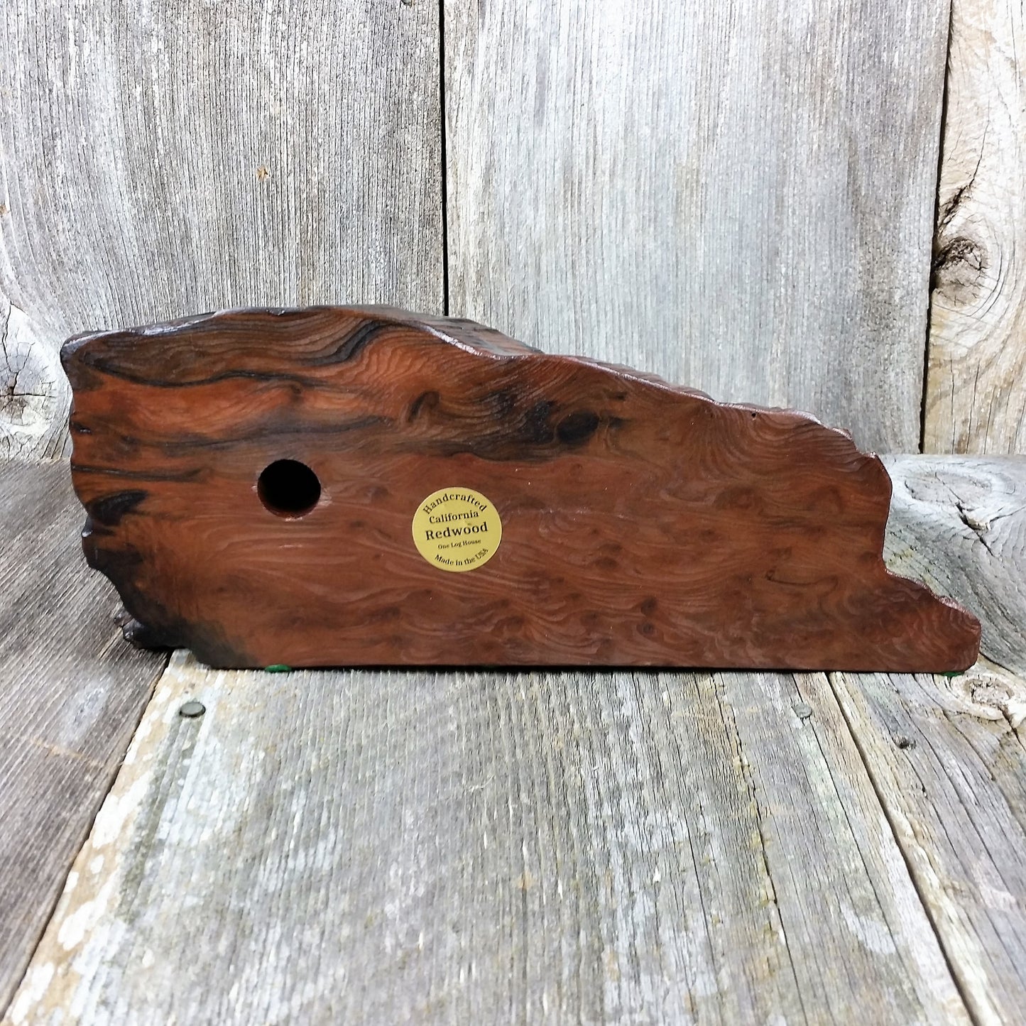 Redwood Burl Wood Clock Mantle Desk Office Gift #F