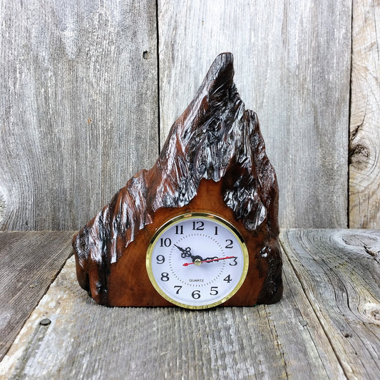 Redwood Burl Clock Table Shelf Mantle Desk Office Gifts for Men Sitting Wood #H