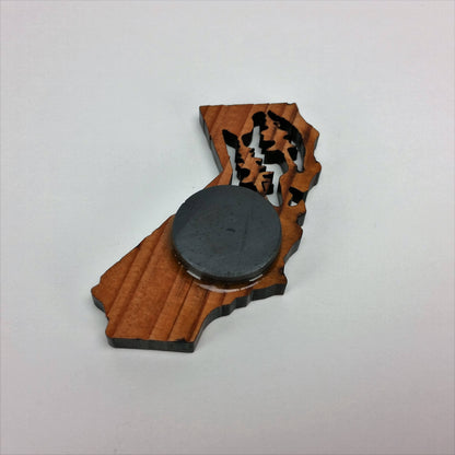 California State Shaped Redwood Refrigerator Magnet Made in USA