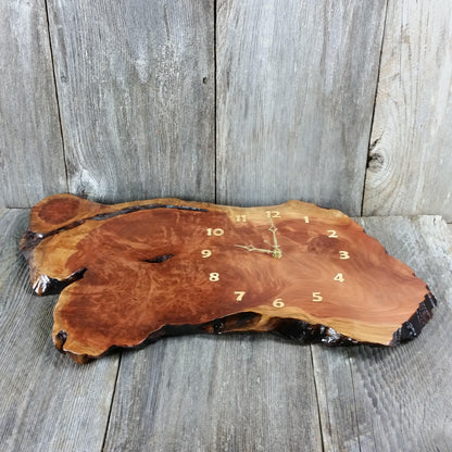 Wood Wall Clock Redwood Burl Handmade Rustic #10