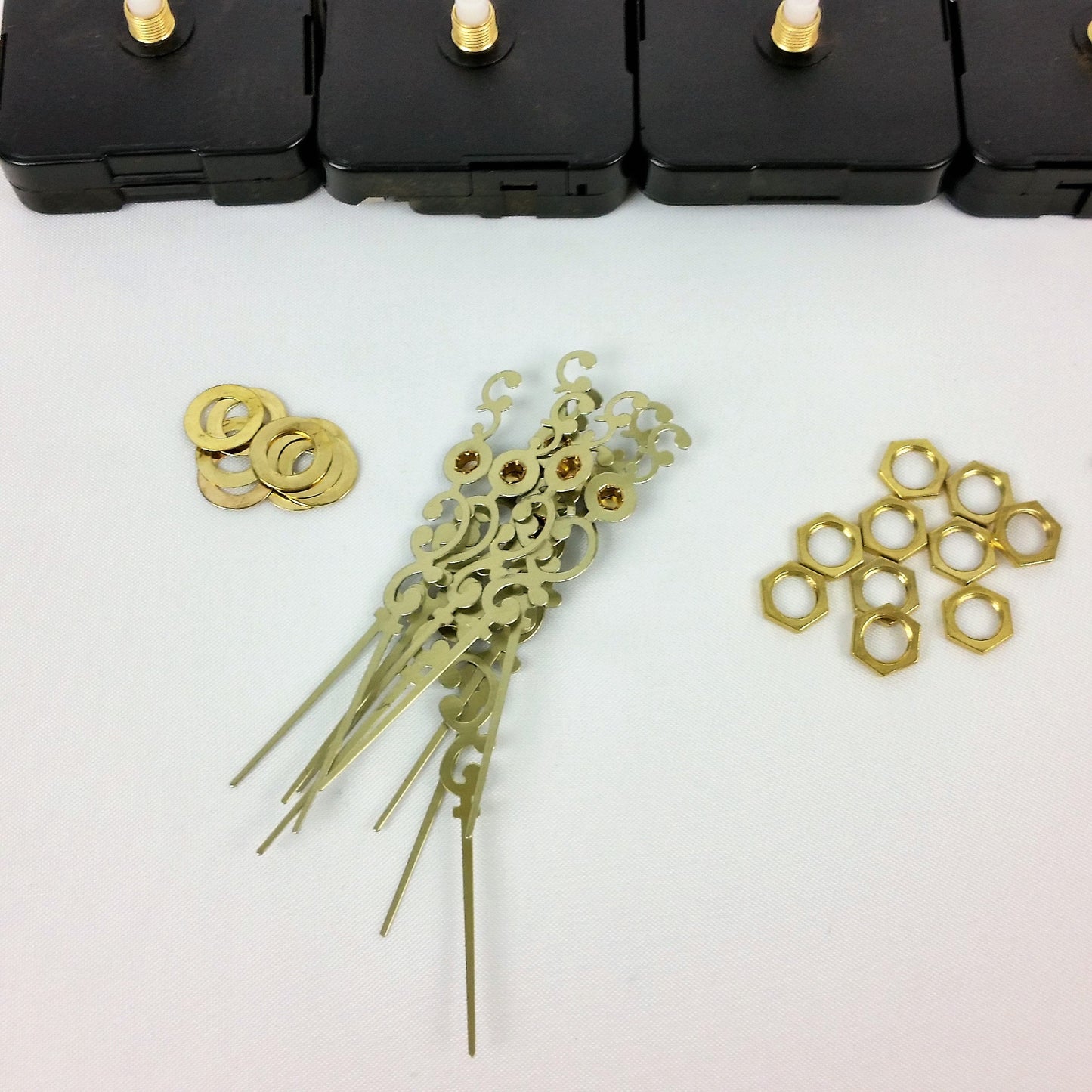 10 Quartz Clock Movement Mechanisms and Serpentine Style Brass Hands Set Kit DIY Repair Parts