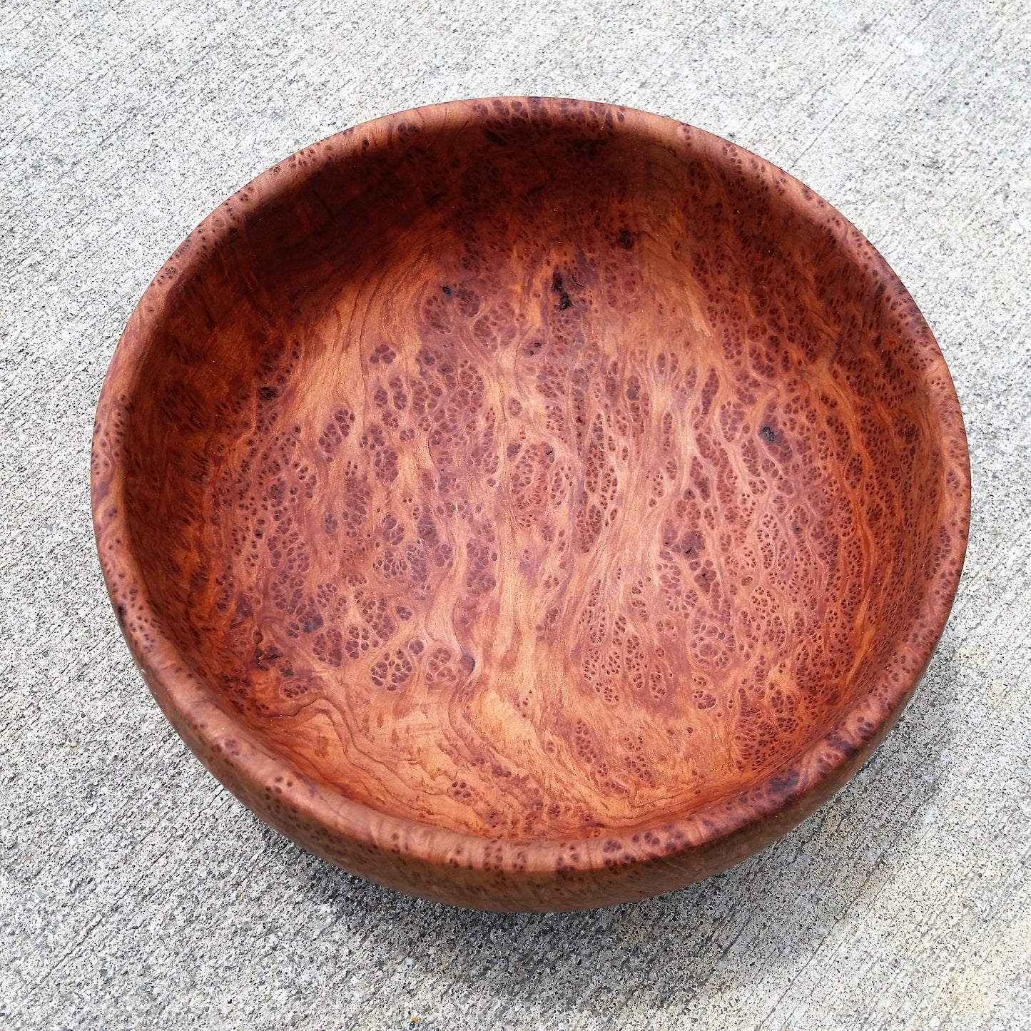 Redwood Bowl Burl Hand Turned 9.375 Inch Wood Salad Bowl Made out of Rare Redwood Gorgeous Grain #A6