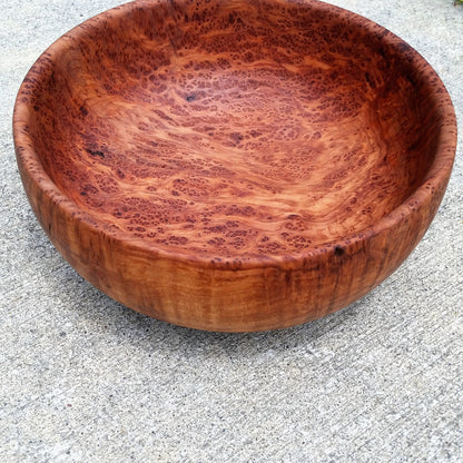 Redwood Bowl Burl Hand Turned 9.375 Inch Wood Salad Bowl Made out of Rare Redwood Gorgeous Grain #A6