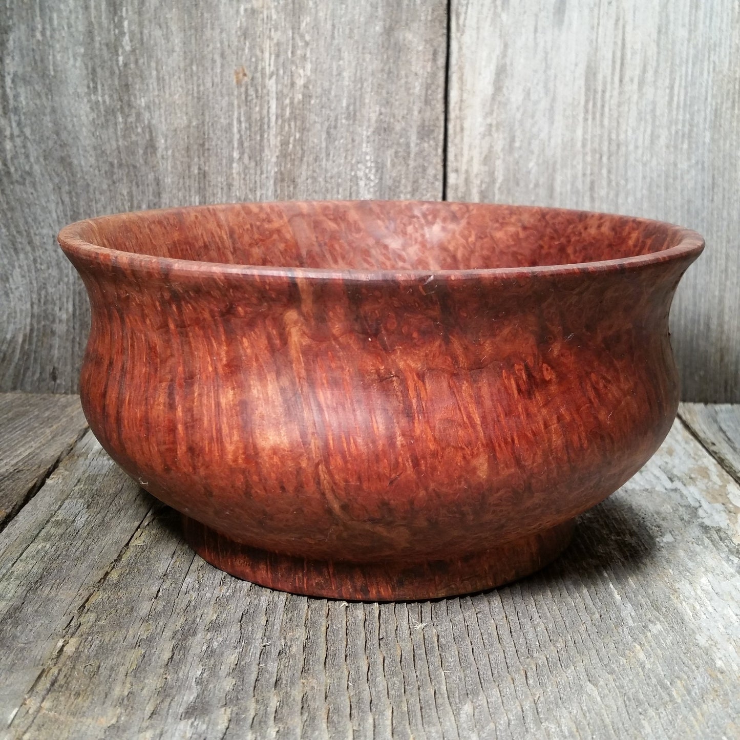 Redwood Bowl Burl Hand Turned 5.5 Inch Wood Salad Bowl Made out of Rare Redwood Gorgeous Grain #A5