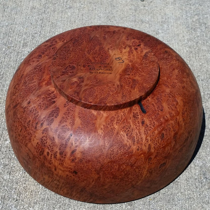 Redwood Bowl Burl Hand Turned 9.5 Inch Wood Bowl Gorgeous Grain Handmade Redwood Burl in California USA