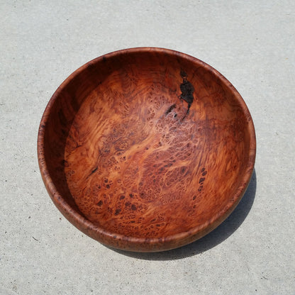 Redwood Bowl Burl Hand Turned 9 Inch Wood Bowl Gorgeous Grain #A12 Handmade Redwood Burl in California USA Wood Decor Art 5th Anniversary