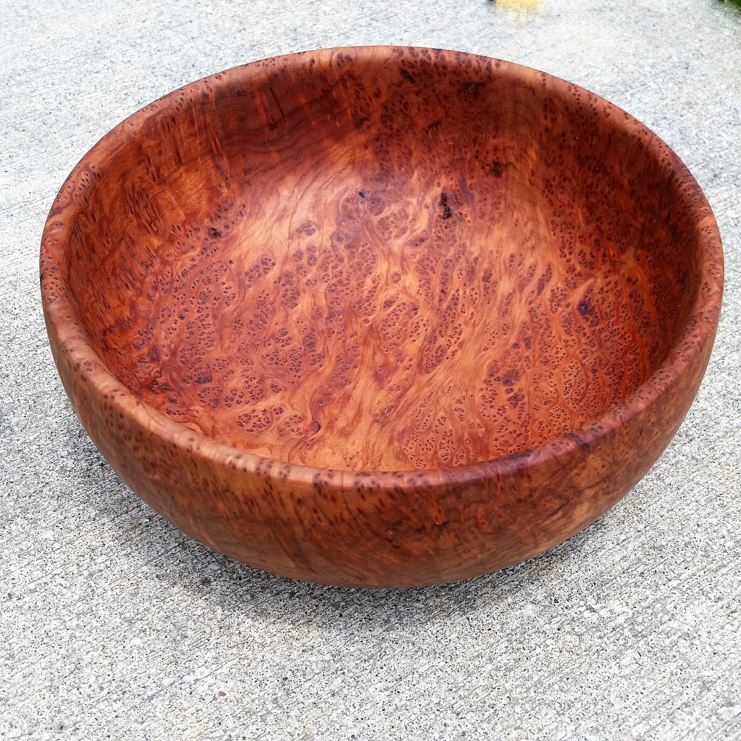 Redwood Bowl Burl Hand Turned 9.375 Inch Wood Salad Bowl Made out of Rare Redwood Gorgeous Grain #A6