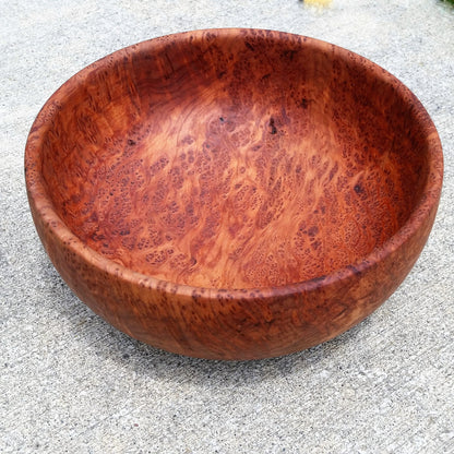 Redwood Bowl Burl Hand Turned 9.375 Inch Wood Salad Bowl Made out of Rare Redwood Gorgeous Grain #A6