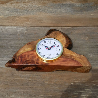 Wood Mantel Clock Handmade Redwood Desk Clock #D2018