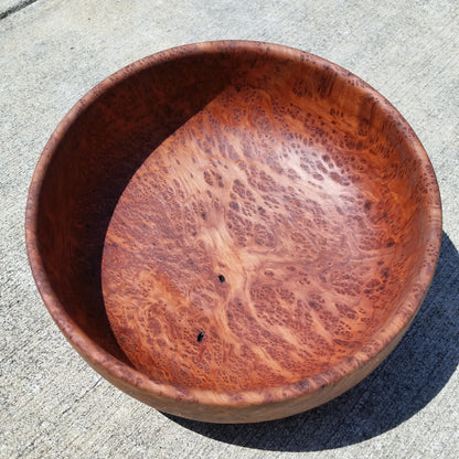 Redwood Bowl Burl Hand Turned 9.5 Inch Wood Bowl Gorgeous Grain Handmade Redwood Burl in California USA