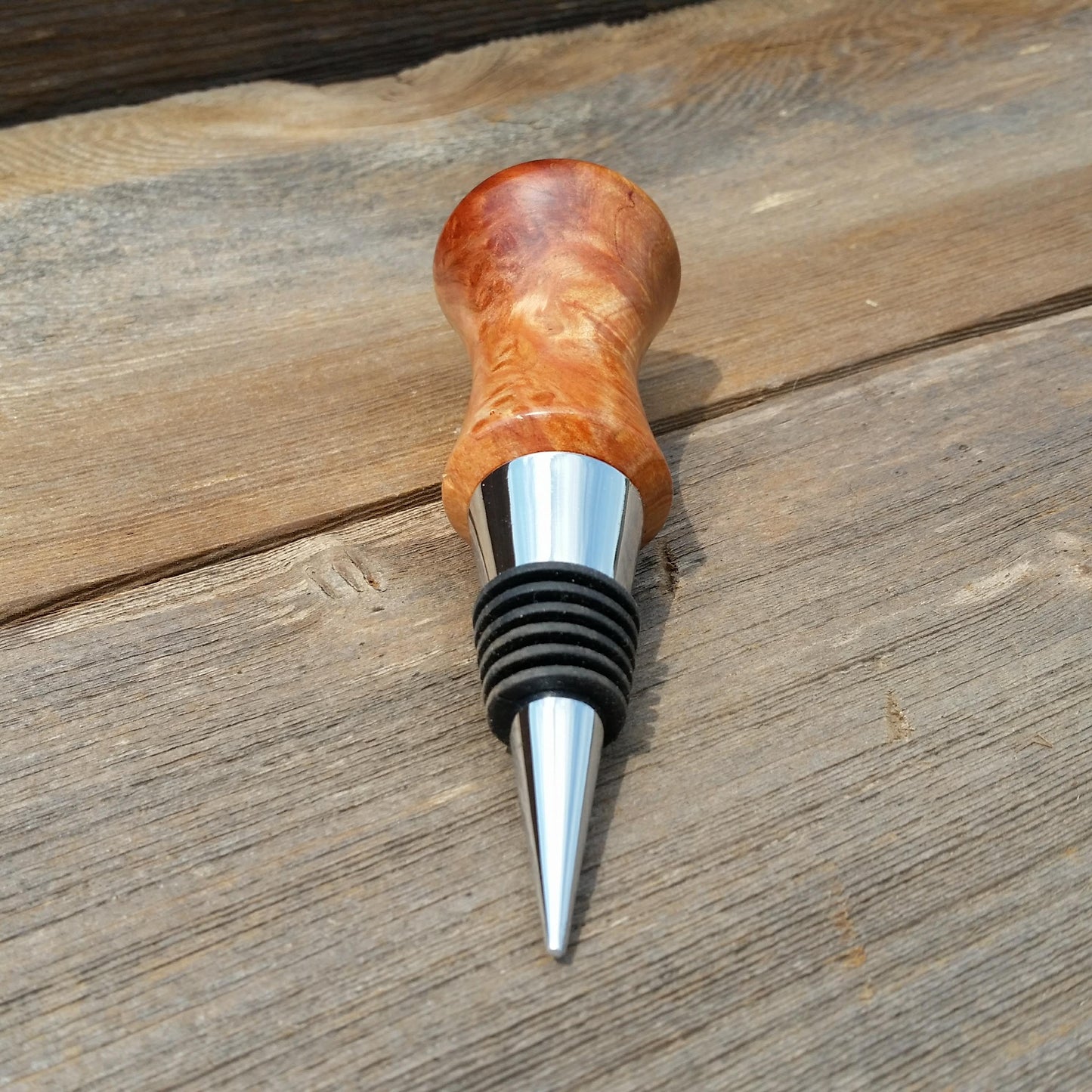 Wine Stopper Redwood Wood Redwood Burl Hand Turned Handmade Smooth Top Wine Cork Wedding Gift Red Wood Housewarming Gift Anniversary 1006c