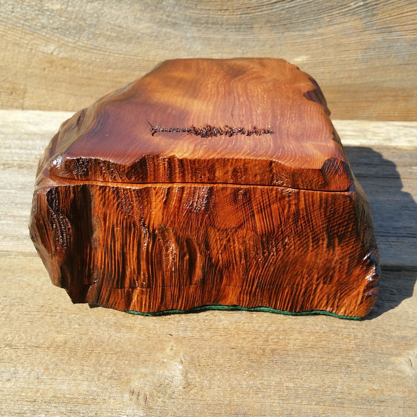 Wood Box Curly Redwood Tree Handmade #K Wood Valet