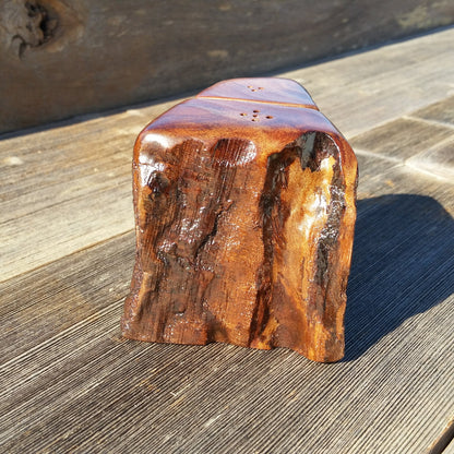 Salt and Pepper Shakers Set California Rustic Redwood Handmade #S Lodge Theme Manly Gift Engagement Gift