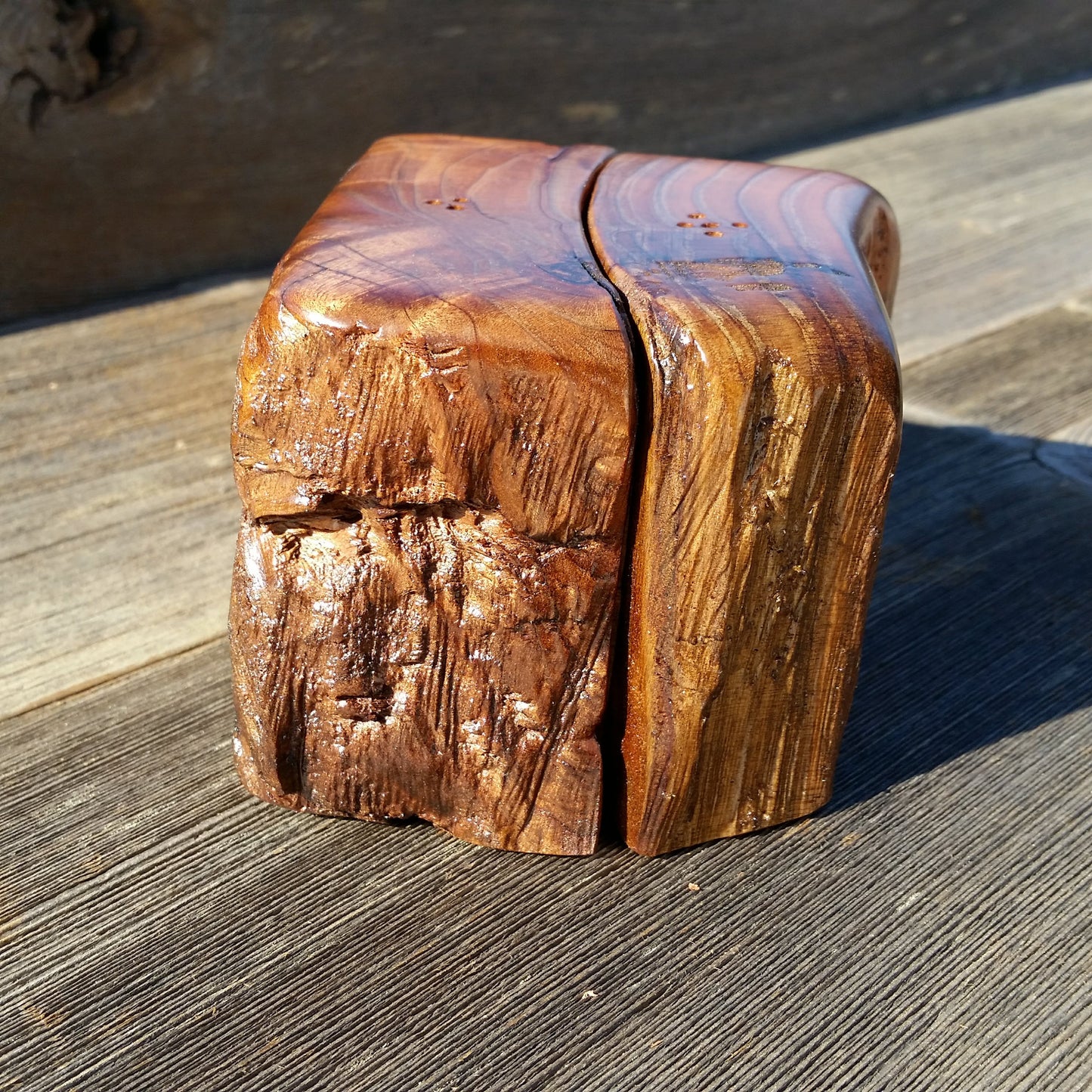 Wood Salt and Pepper Shakers Rustic California Redwood Set Handmade #U Manly Gift Engagement Gift Housewarming Gift Lodge Style