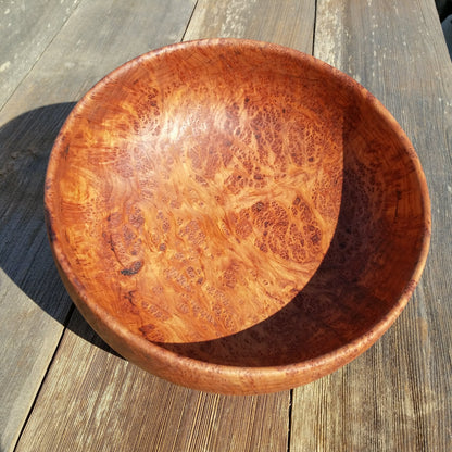 Redwood Bowl Burl Hand Turned 9.375 Inch Wood Salad Bowl #A14