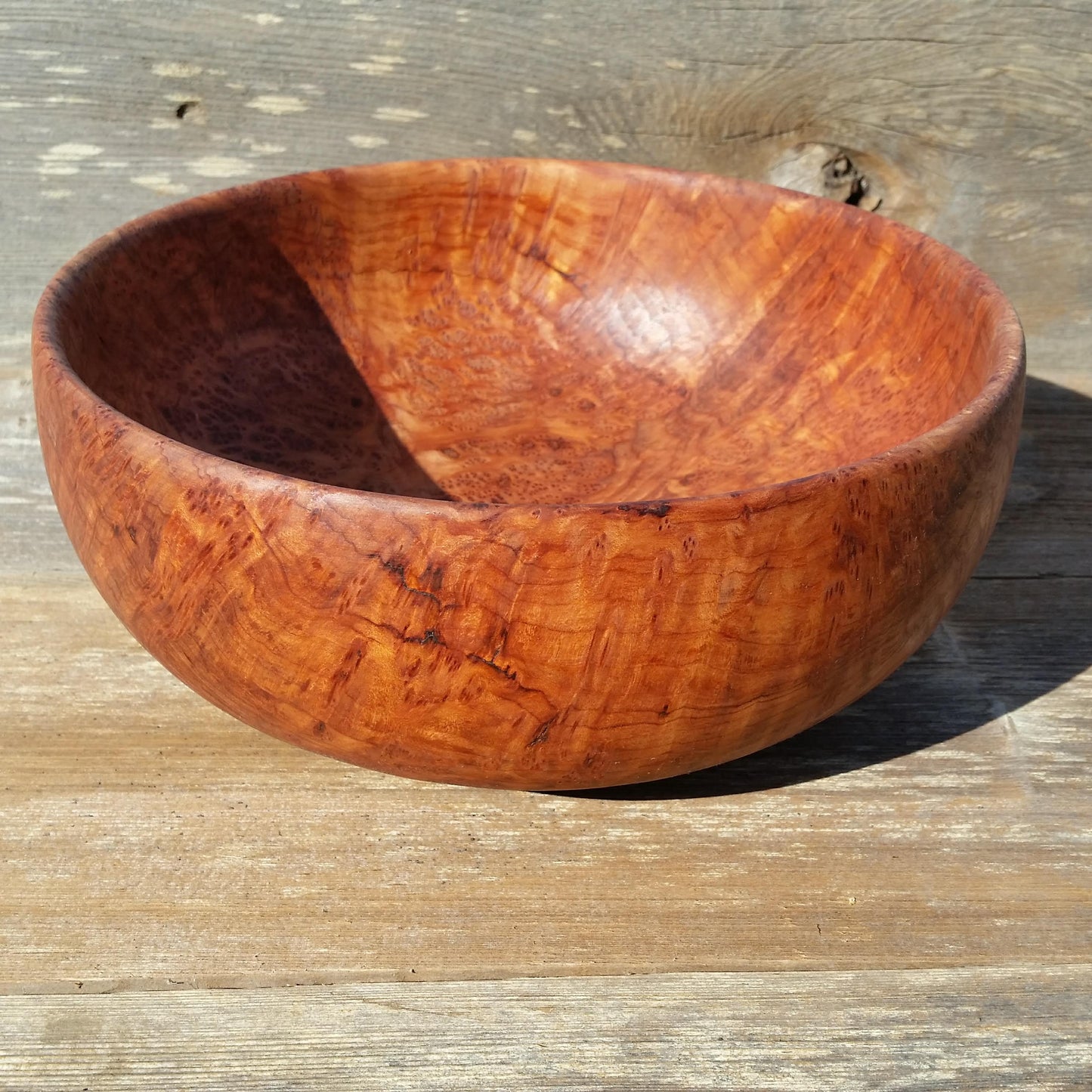 Redwood Bowl Burl Hand Turned 9.375 Inch Wood Salad Bowl #A14