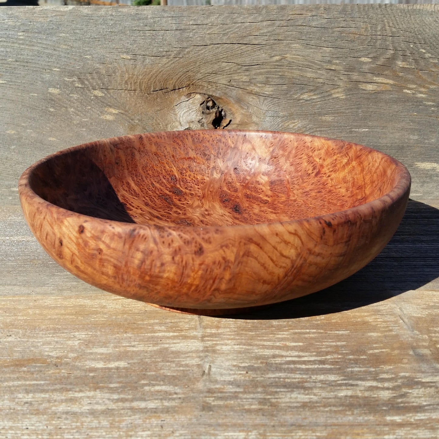 Redwood Bowl Burl Hand Turned 9.5 Inch Wood Salad Bowl Made out of Rare Redwood Gorgeous Grain #A16