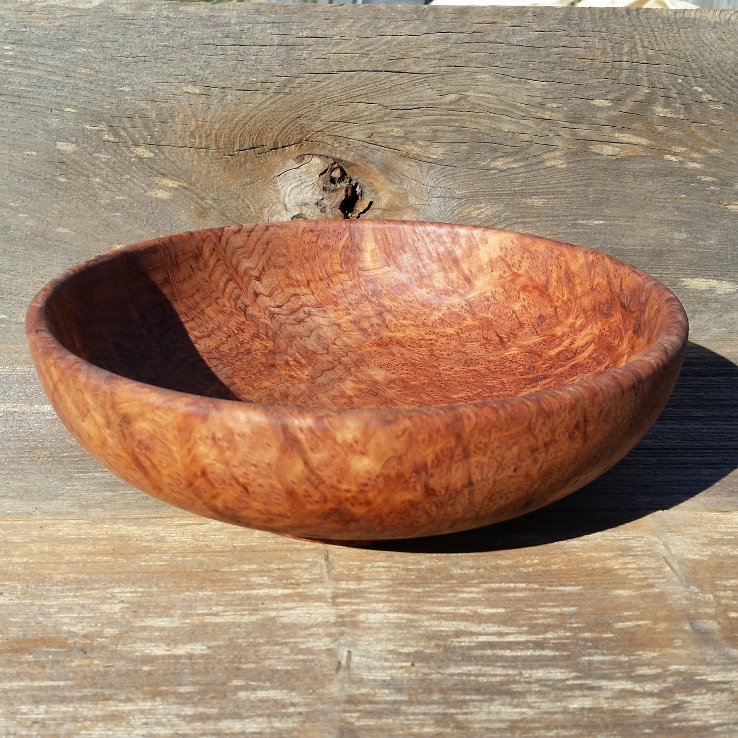 Redwood Bowl Burl Hand Turned 9.5 Inch Wood Salad Bowl Made out of Rare Redwood Gorgeous Grain #A16