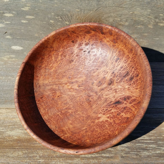 Redwood Bowl Burl Hand Turned 9.5 Inch Wood Salad Bowl Made out of Rare Redwood Gorgeous Grain #A16