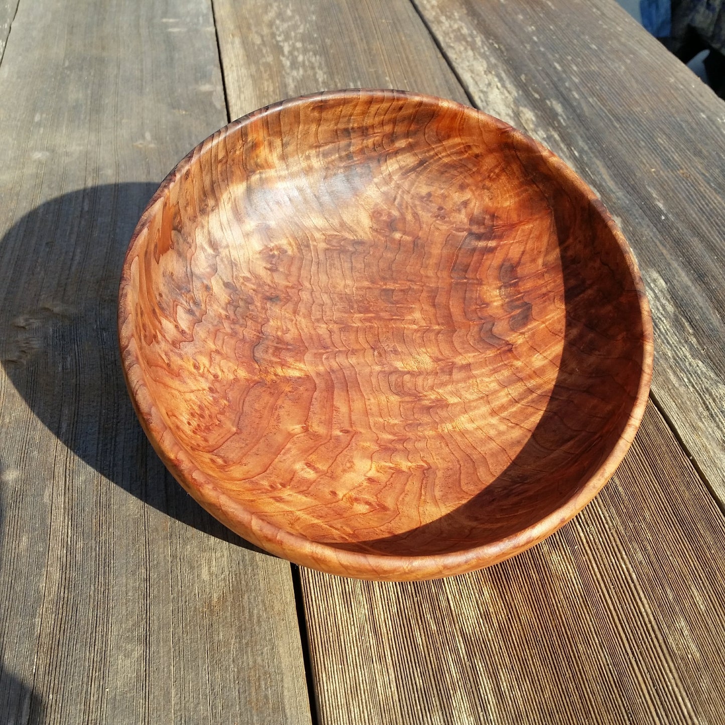 Wood Salad Bowl Redwood Burl Bowl  Handmade 9 Inch Beautiful Grain #A17 USA