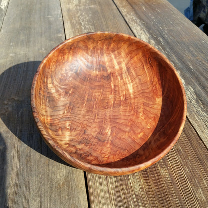 Wood Salad Bowl Redwood Burl Bowl  Handmade 9 Inch Beautiful Grain #A17 USA