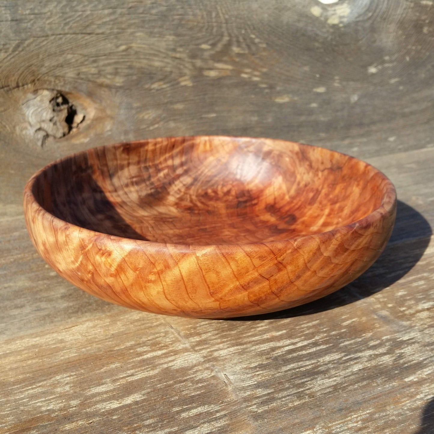 Wood Salad Bowl Redwood Burl Bowl  Handmade 9 Inch Beautiful Grain #A17 USA