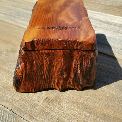 Wood Jewelry Box Curly Redwood Tree Engraved #J