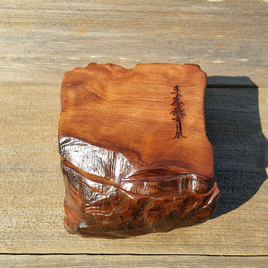 Wood Box Curly Redwood Tree Handmade #K Wood Valet